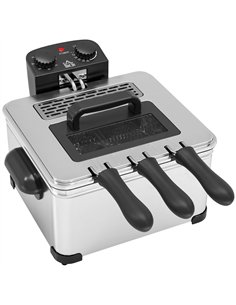 HOMCOM 5 Litre Deep Fat Fryer with Adjustable Temperature & Timer, 2000W Stainless Steel Deep Fryer with Removable Oil Basket an