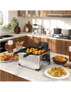 HOMCOM 5 Litre Deep Fat Fryer with Adjustable Temperature & Timer, 2000W Stainless Steel Deep Fryer with Removable Oil Basket an 2