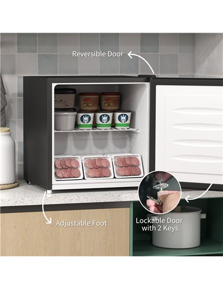 HOMCOM 35L Mini Freezer, -24℃ to -14℃ Temperature - Black - pic 168486 | FastDaddyshop
