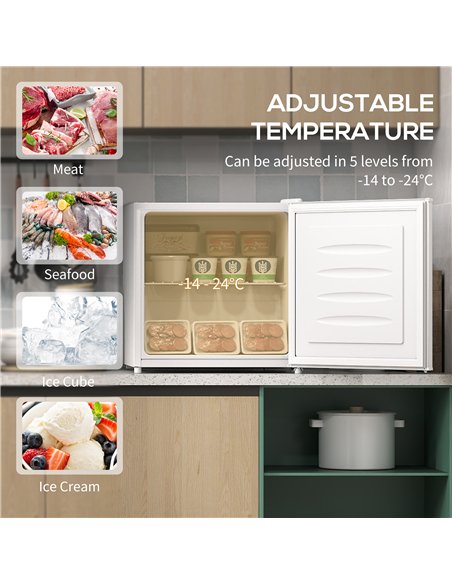 HOMCOM 35L Mini Freezer, -24℃ to -14℃ Temperature - White - pic 168511 | FastDaddyshop