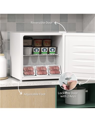 HOMCOM 35L Mini Freezer, -24℃ to -14℃ Temperature - White