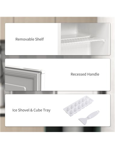 HOMCOM 35L Mini Freezer, -24℃ to -14℃ Temperature - White