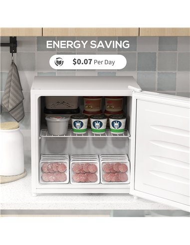 HOMCOM 35L Mini Freezer, -24℃ to -14℃ Temperature - White