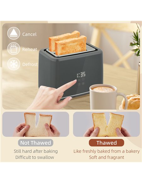 HOMCOM Digital Stainless Steel Kettle and Toaster Set, 1.5L 3000W Fast Boil Kettle, 2 Slice Toaster with 7 Level Browning Contro - pic 168521 | FastDaddyshop