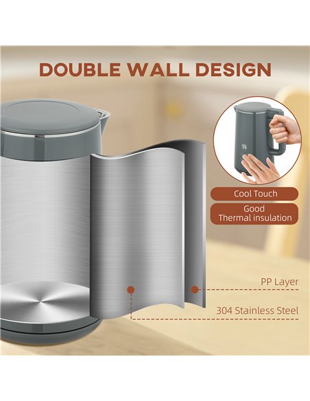 HOMCOM Digital Stainless Steel Kettle and Toaster Set, 1.5L 3000W Fast Boil Kettle, 2 Slice Toaster with 7 Level Browning Contro - pic 168523 | FastDaddyshop