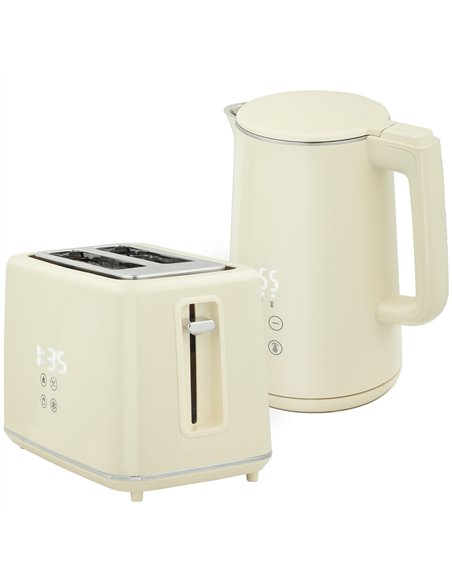 HOMCOM Digital Stainless Steel Kettle and Toaster Set, 1.5L 3000W Fast Boil Kettle, 2 Slice Toaster with 7 Level Browning Contro - pic 168526 | FastDaddyshop