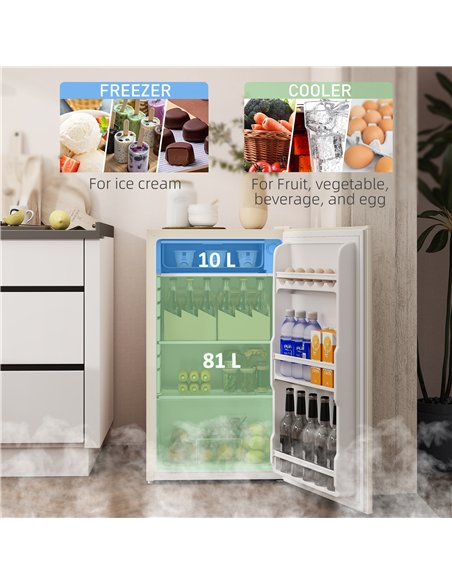 HOMCOM Under Counter Fridge, 91L Small Fridge with Chiller Box, Removable Shelf, Reversible Door, Adjustable Legs, Mini Refriger - pic 168565 | FastDaddyshop