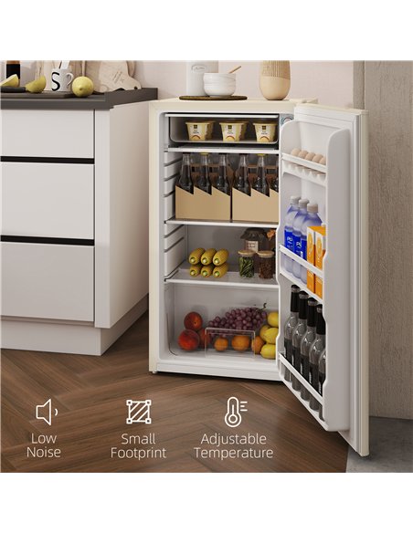 HOMCOM Under Counter Fridge, 91L Small Fridge with Chiller Box, Removable Shelf, Reversible Door, Adjustable Legs, Mini Refriger - pic 168569 | FastDaddyshop