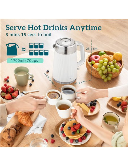 HOMCOM Electric Stainless Steel Kettle and Toaster Set, 3000W 1.7L UK Strix Thermostat Fast Boil Kettle w/ Limescale Filter, Coo - pic 168573 | FastDaddyshop
