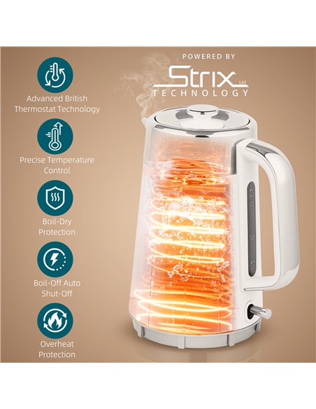 HOMCOM Electric Stainless Steel Kettle and Toaster Set, 3000W 1.7L UK Strix Thermostat Fast Boil Kettle w/ Limescale Filter, Coo - pic 168574 | FastDaddyshop