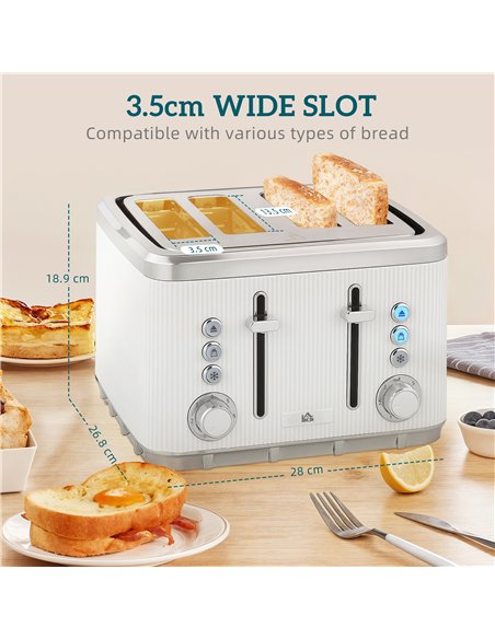 HOMCOM Electric Stainless Steel Kettle and Toaster Set, 3000W 1.7L UK Strix Thermostat Fast Boil Kettle w/ Limescale Filter, Coo - pic 168576 | FastDaddyshop