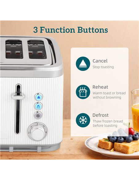 HOMCOM Electric Stainless Steel Kettle and Toaster Set, 3000W 1.7L UK Strix Thermostat Fast Boil Kettle w/ Limescale Filter, Coo - pic 168578 | FastDaddyshop