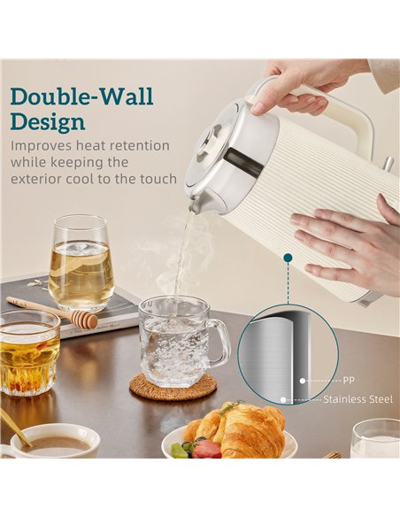HOMCOM Electric Stainless Steel Kettle and Toaster Set, 3000W 1.7L UK Strix Thermostat Fast Boil Kettle w/ Limescale Filter, Coo - pic 168584 | FastDaddyshop