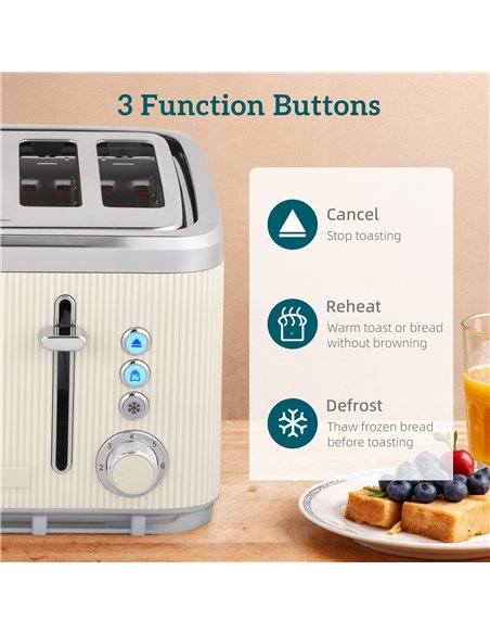 HOMCOM Electric Stainless Steel Kettle and Toaster Set, 3000W 1.7L UK Strix Thermostat Fast Boil Kettle w/ Limescale Filter, Coo - pic 168587 | FastDaddyshop