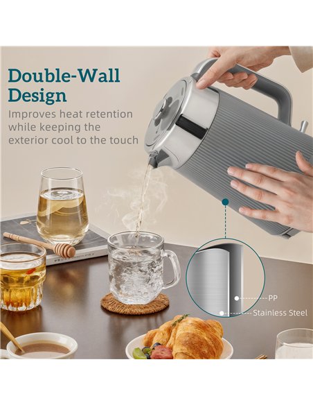 HOMCOM Electric Stainless Steel Kettle and Toaster Set, 3000W 1.7L UK Strix Thermostat Fast Boil Kettle w/ Limescale Filter, Coo - pic 168593 | FastDaddyshop