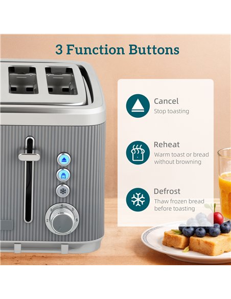 HOMCOM Electric Stainless Steel Kettle and Toaster Set, 3000W 1.7L UK Strix Thermostat Fast Boil Kettle w/ Limescale Filter, Coo - pic 168596 | FastDaddyshop