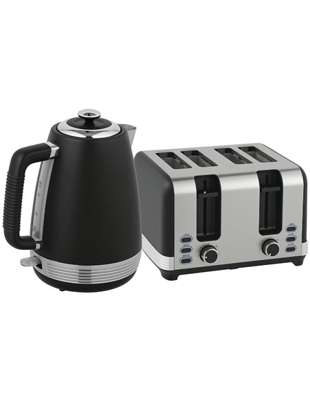 HOMCOM Stainless Steel Kettle and Toaster Set, 1.7L 3000W Rapid Boil Jug Kettle with UK Strix Thermostat, Limescale Filter, 4 Sl - pic 168598 | FastDaddyshop