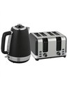 HOMCOM Stainless Steel Kettle and Toaster Set, 1.7L 3000W Rapid Boil Jug Kettle with UK Strix Thermostat, Limescale Filter, 4 Sl