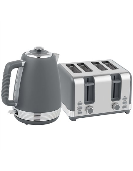 HOMCOM Stainless Steel Kettle and Toaster Set, 1.7L 3000W Rapid Boil Jug Kettle with UK Strix Thermostat, Limescale Filter, 4 Sl - pic 168607 | FastDaddyshop