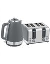 HOMCOM Stainless Steel Kettle and Toaster Set, 1.7L 3000W Rapid Boil Jug Kettle with UK Strix Thermostat, Limescale Filter, 4 Sl