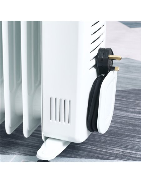 Homcom 2180W Digital Oil Filled Radiator with 9 Fin, LED Display, Timer, Safety Cut-Off, Remote, White - pic 16861 | FastDaddyshop