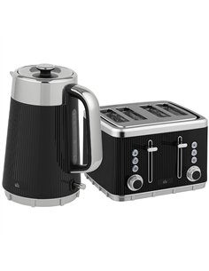 HOMCOM Electric Stainless Steel Kettle and Toaster Set, 3000W 1.7L UK Strix Thermostat Fast Boil Kettle w/ Limescale Filter, Coo