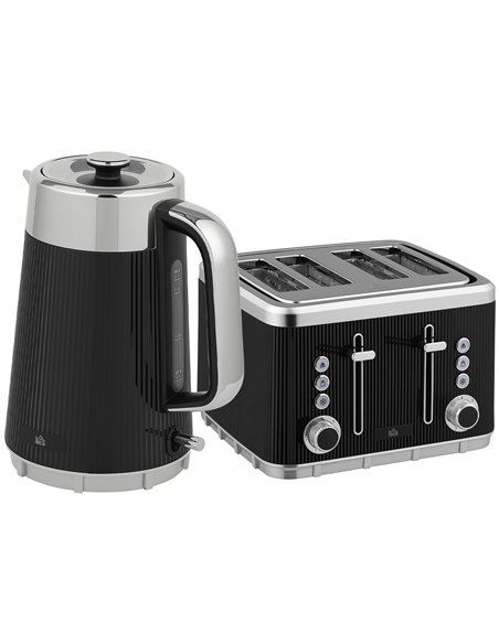 HOMCOM Electric Stainless Steel Kettle and Toaster Set, 3000W 1.7L UK Strix Thermostat Fast Boil Kettle w/ Limescale Filter, Coo - pic 168616 | FastDaddyshop