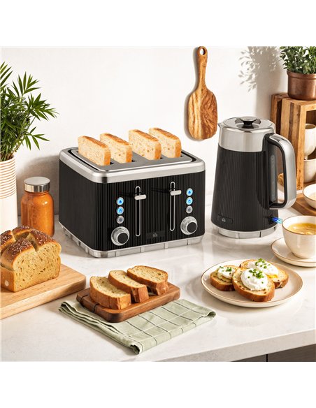 HOMCOM Electric Stainless Steel Kettle and Toaster Set, 3000W 1.7L UK Strix Thermostat Fast Boil Kettle w/ Limescale Filter, Coo - pic 168617 | FastDaddyshop