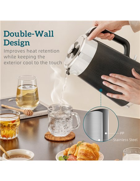 HOMCOM Electric Stainless Steel Kettle and Toaster Set, 3000W 1.7L UK Strix Thermostat Fast Boil Kettle w/ Limescale Filter, Coo - pic 168620 | FastDaddyshop