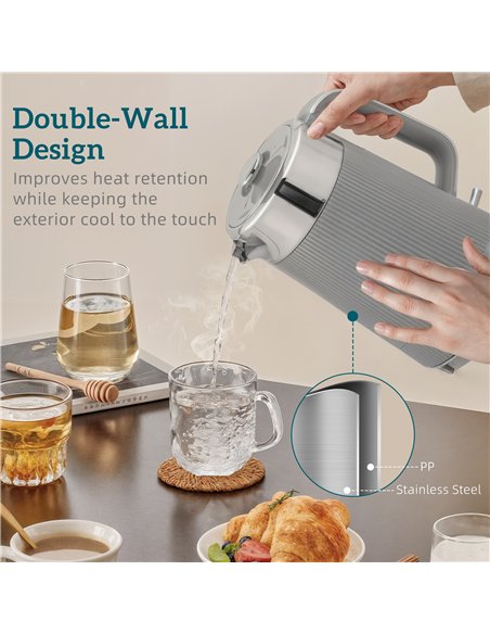 HOMCOM Electric Stainless Steel Kettle and Toaster Set, 3000W 1.7L UK Strix Thermostat Fast Boil Kettle w/ Limescale Filter, Coo - pic 168629 | FastDaddyshop