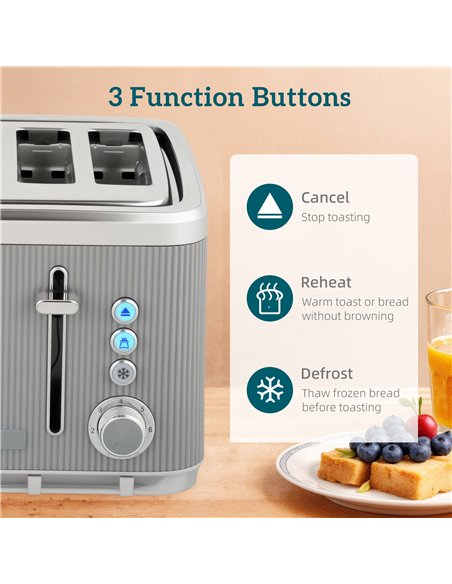 HOMCOM Electric Stainless Steel Kettle and Toaster Set, 3000W 1.7L UK Strix Thermostat Fast Boil Kettle w/ Limescale Filter, Coo - pic 168632 | FastDaddyshop