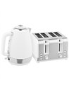 HOMCOM Stainless Steel Kettle and Toaster Set, 1.7L 3000W Rapid Boil Jug Kettle with UK Strix Thermostat, Limescale Filter, 4 Sl