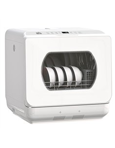 HOMCOM Table Top Dishwasher with Built-in 6L Water Tank, Mini Countertop Dishwasher with 6 Programs, 4 Place Settings, White