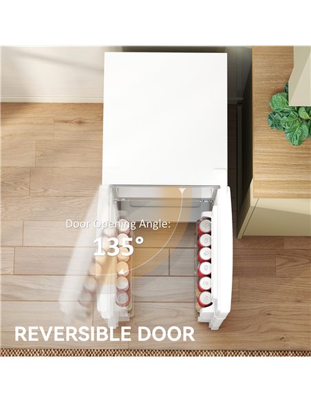 HOMCOM 88L Under Counter Fridge Freezer, Small Refrigerator with 5-Setting, 3 Star Freezer Rating, White - pic 168666 | FastDaddyshop