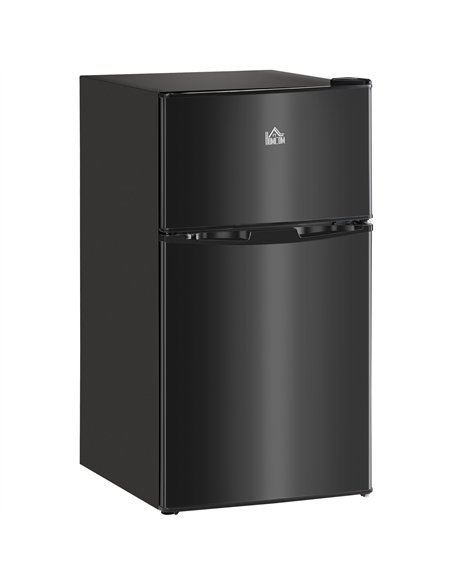 HOMCOM 88L Under Counter Fridge Freezer, Small Refrigerator with 5-Setting, 3 Star Freezer Rating, Black - pic 168670 | FastDaddyshop