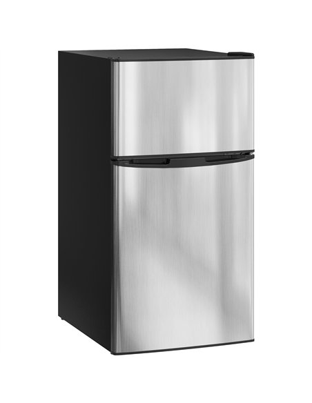 HOMCOM 88L Under Counter Fridge Freezer, Small Refrigerator with 5-Setting, 3 Star Freezer Rating, Black and Silver Tone - pic 168679 | FastDaddyshop