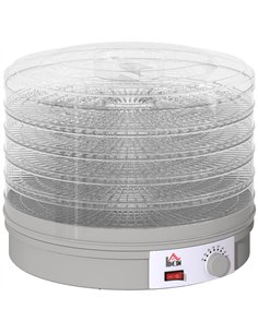 HOMCOM 5 Tier Food Dehydrator, 245W Food Dryer Machine with Adjustable Temperature Control for Drying Fruit, Meat, Vegetable, Je