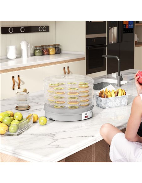 HOMCOM 5 Tier Food Dehydrator, 245W Food Dryer Machine with Adjustable Temperature Control for Drying Fruit, Meat, Vegetable, Je - pic 168689 | FastDaddyshop