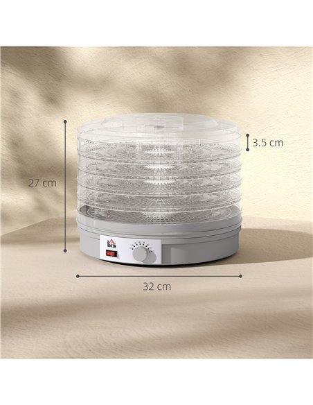 HOMCOM 5 Tier Food Dehydrator, 245W Food Dryer Machine with Adjustable Temperature Control for Drying Fruit, Meat, Vegetable, Je - pic 168690 | FastDaddyshop