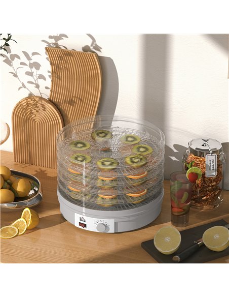 HOMCOM 5 Tier Food Dehydrator, 245W Food Dryer Machine with Adjustable Temperature Control for Drying Fruit, Meat, Vegetable, Je - pic 168696 | FastDaddyshop