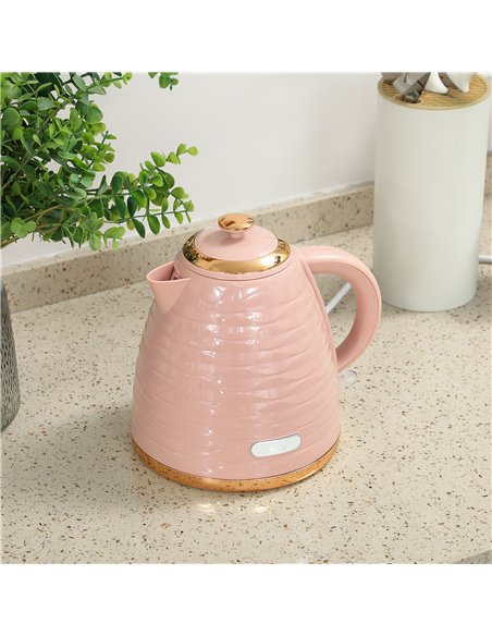 HOMCOM 3kW Rapid Boil Honeycomb Kettle - Pink - pic 168698 | FastDaddyshop