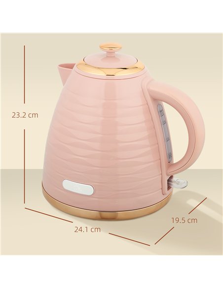 HOMCOM 3kW Rapid Boil Honeycomb Kettle - Pink - pic 168699 | FastDaddyshop
