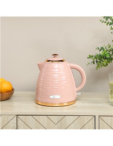 HOMCOM 3kW Rapid Boil Honeycomb Kettle - Pink