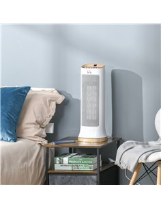 Homcom Ceramic 45° Oscillating Space Heater with Remote, Timer, LED Panel, White 2