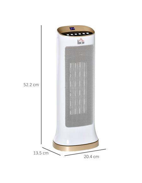Homcom Ceramic 45° Oscillating Space Heater with Remote, Timer, LED Panel, White - pic 16872 | FastDaddyshop
