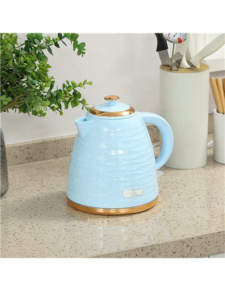 HOMCOM 3kW Rapid Boil Honeycomb Kettle - Light Blue - pic 168743 | FastDaddyshop