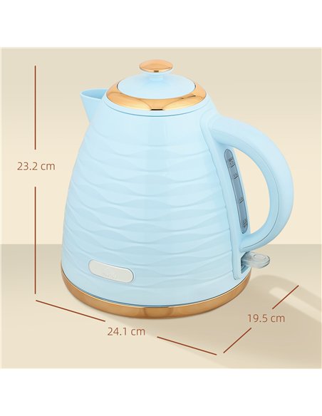 HOMCOM 3kW Rapid Boil Honeycomb Kettle - Light Blue - pic 168744 | FastDaddyshop