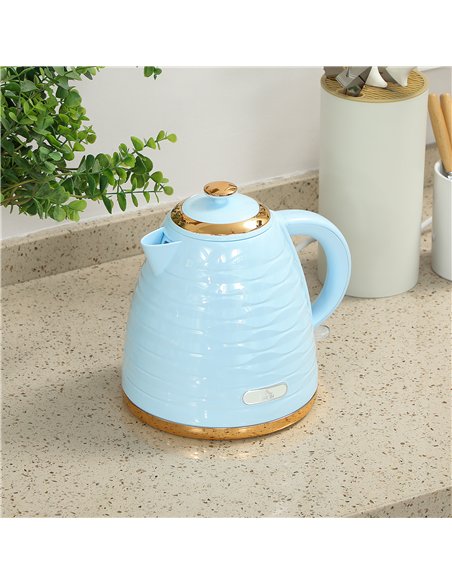 HOMCOM 3kW Rapid Boil Honeycomb Kettle - Light Blue - pic 168750 | FastDaddyshop