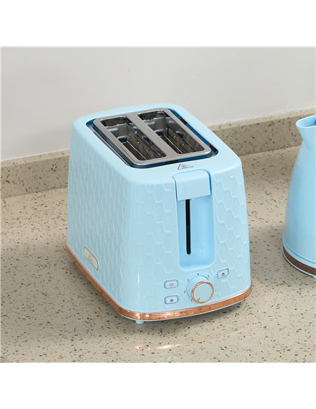 HOMCOM 1.7L 3000W Fast Boil Kettle & 2 Slice Toaster Set, Kettle and Toaster Set with Auto Shut Off, Browning Controls, Light Bl - pic 168759 | FastDaddyshop