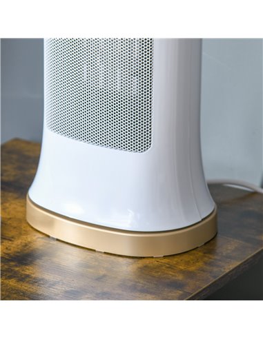 Homcom Ceramic 45° Oscillating Space Heater with Remote, Timer, LED Panel, White